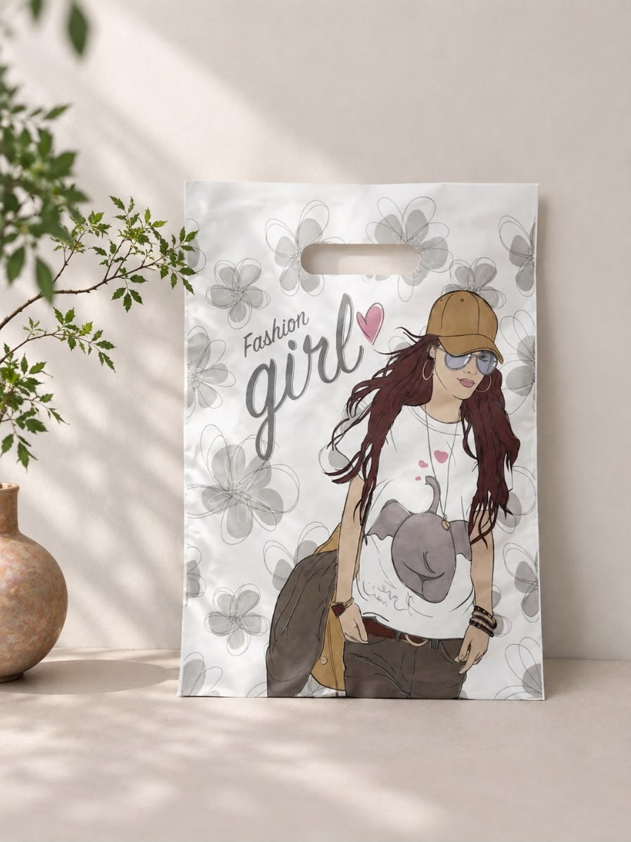 Baskılı Mağaza Poşeti - Takviyeli - Fashion - 26x38 cm