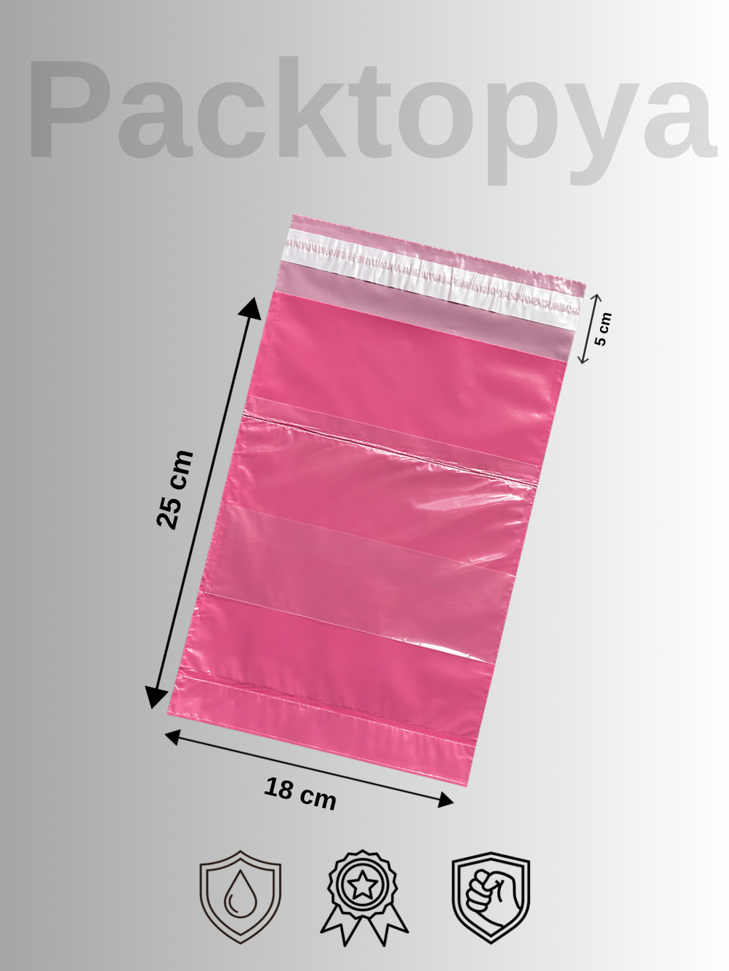 Vişne Çürüğü Kargo Poşeti - 18x25+5 cm - Fatura Cepli