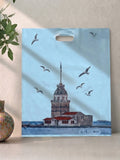 Baskılı Mağaza Poşeti - Takviyeli - Kız Kulesi 33x45 cm