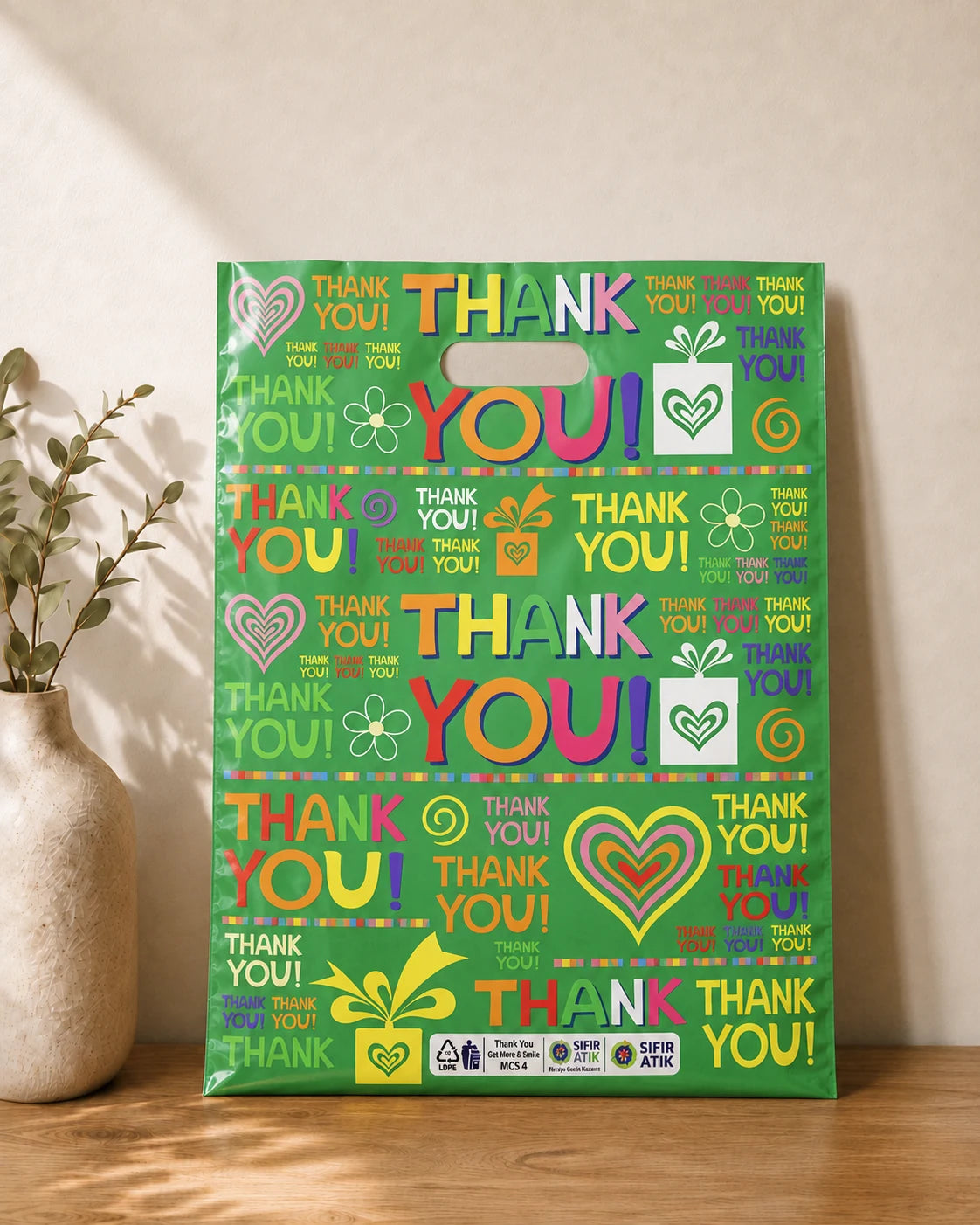 Thank You Mağaza Poşeti - Yeşil